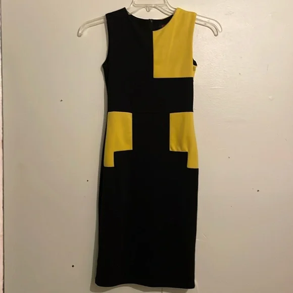 Woosea Dresses | Woosea Tight Fit Knee Length Dress In Black And Yellow Color Block, Size S | Color: Black/Yellow | Size: S | Real_Gemsatl's Closet Woosea Dresses | Woosea Tight Fit Knee Length Dress In Black And Yellow Color Block, Size S | Color: Black/Yellow | Size: S | Real_Gemsatl's Closet